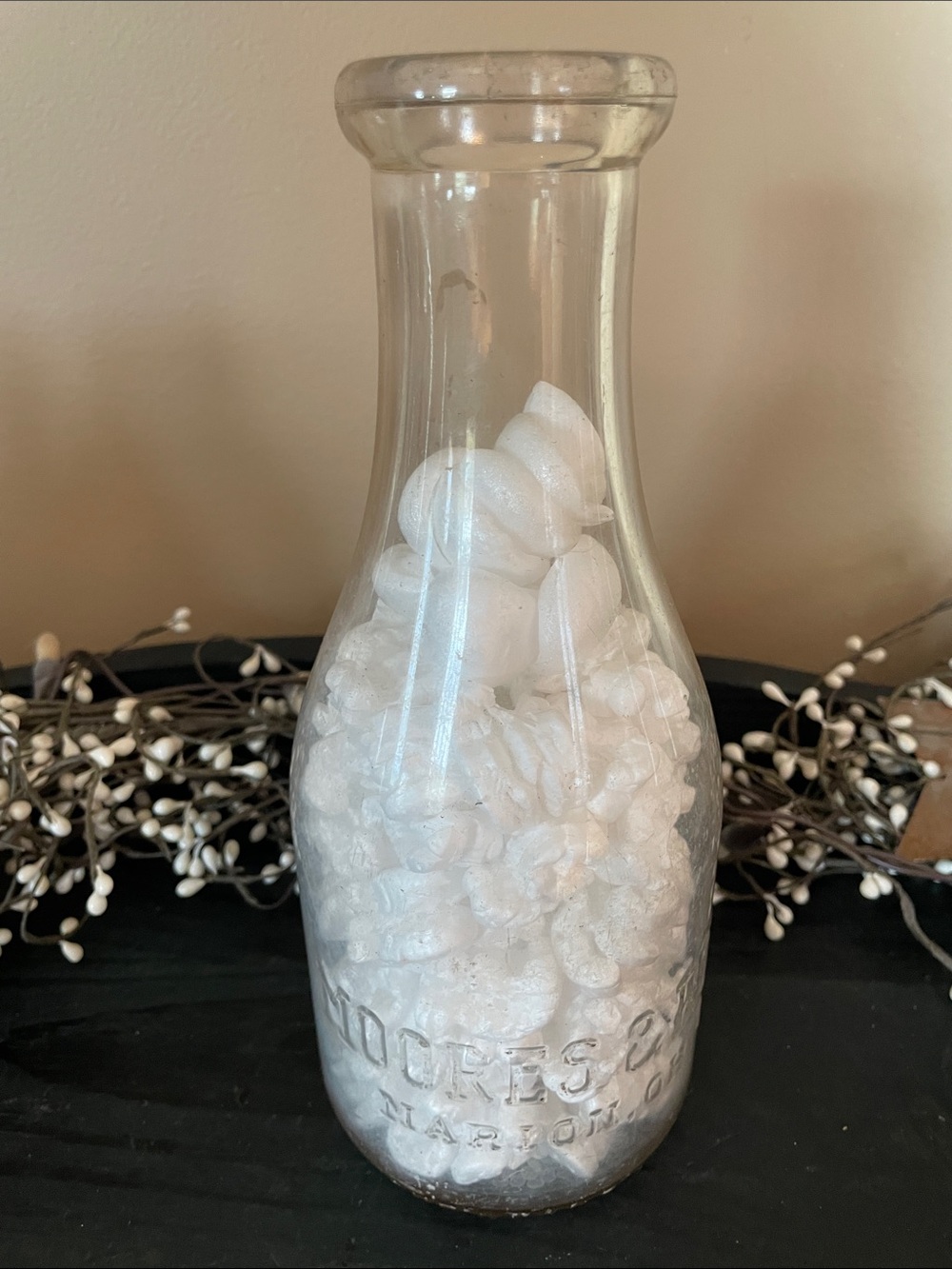 Vintage Quart Moores & Ross “Marion’s Finest” Embossed Milk Bottle - 1950s